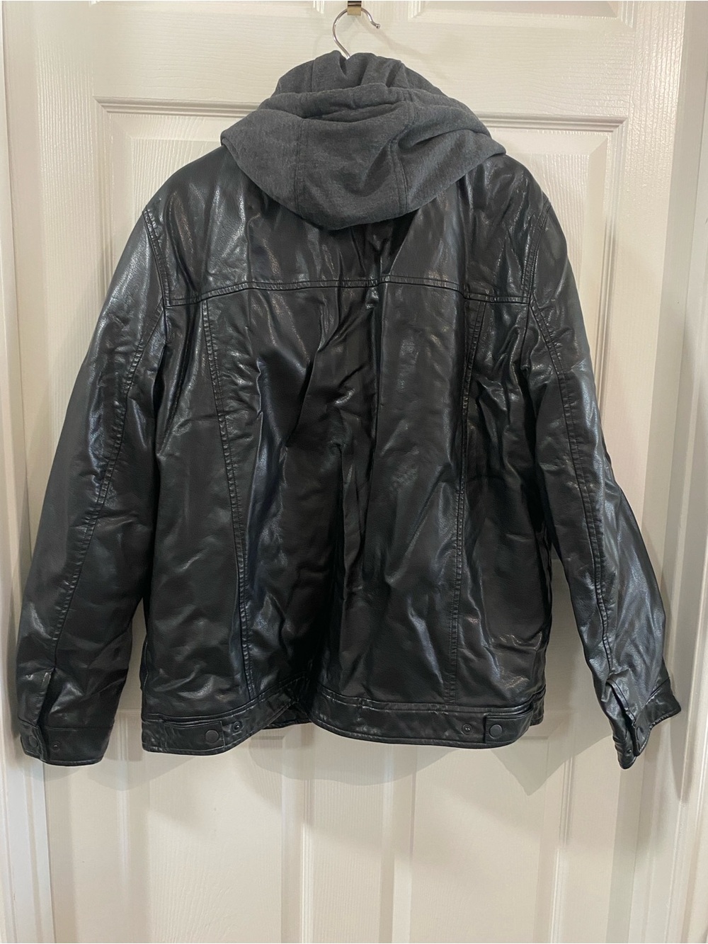 Levi's men's XL classic hooded sherpa trucker jacket Faux Leather Country Moto - Picture 7 of 10